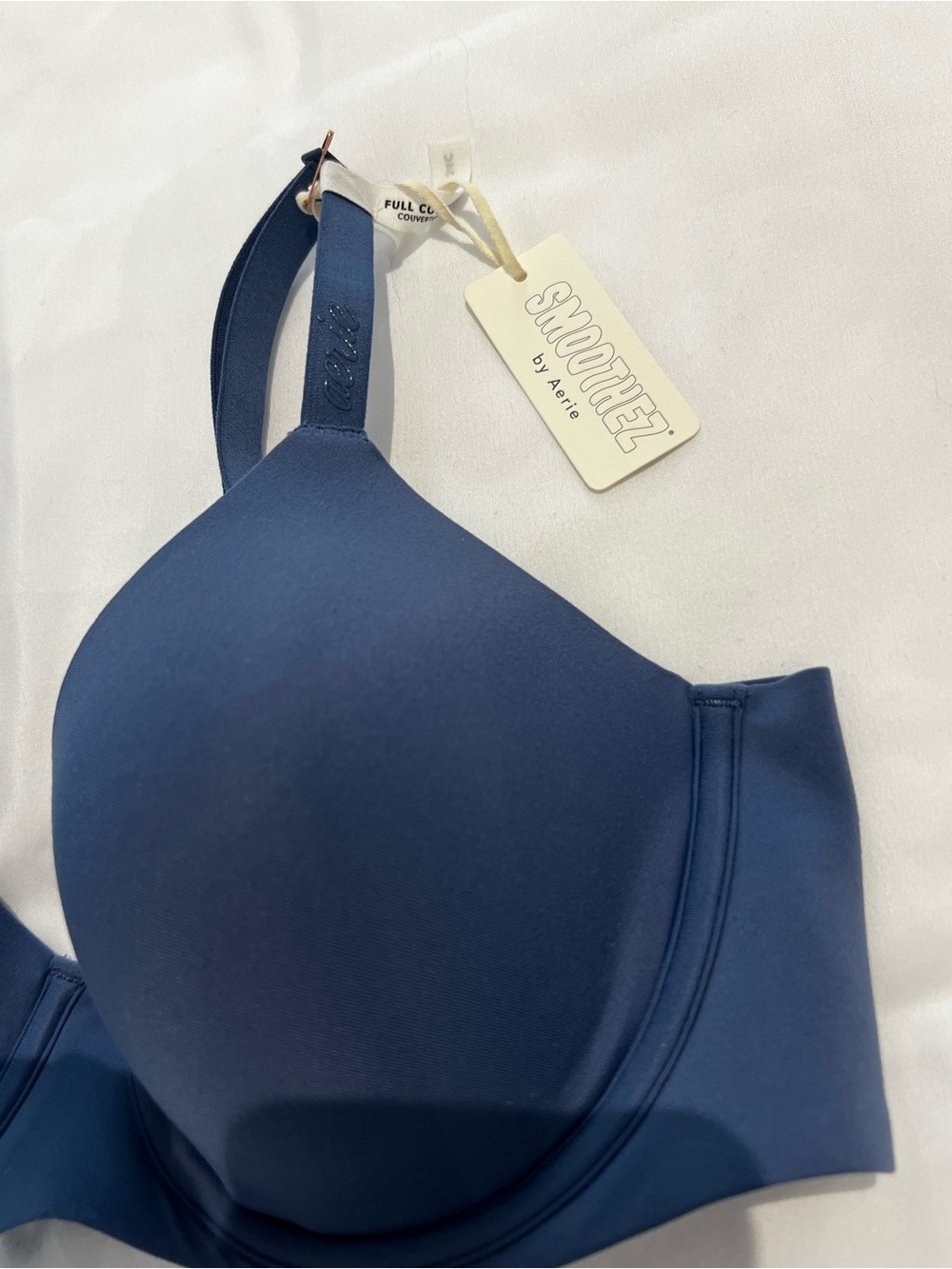 NWT Aerie SMOOTHEZ Full Coverage Bra 34C Blue Wireless Comfort